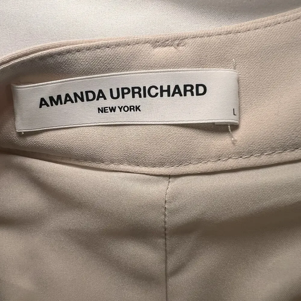 Amanda Uprichard Revolve Jane Shorts Size L Light Blush Beige Lined Tailored